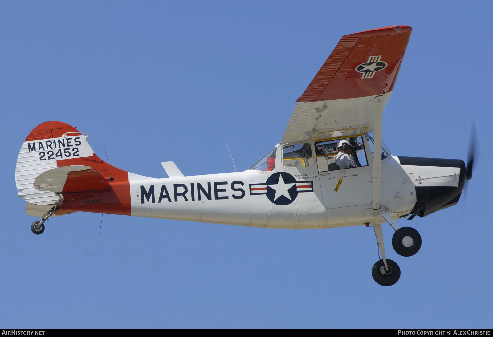 Aircraft Photo of N5190G / 22452 | Cessna O-1D Bird Dog (305A) | USA - Marines | AirHistory.net #136622