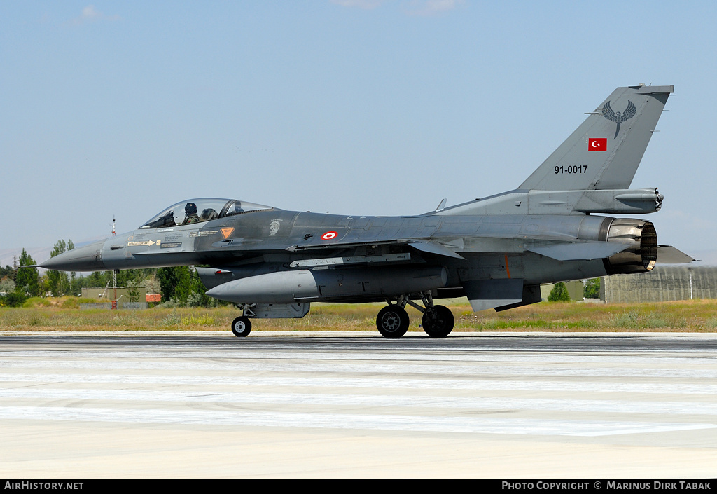 Aircraft Photo of 91-0017 | General Dynamics F-16CG Night Falcon | Turkey - Air Force | AirHistory.net #136692