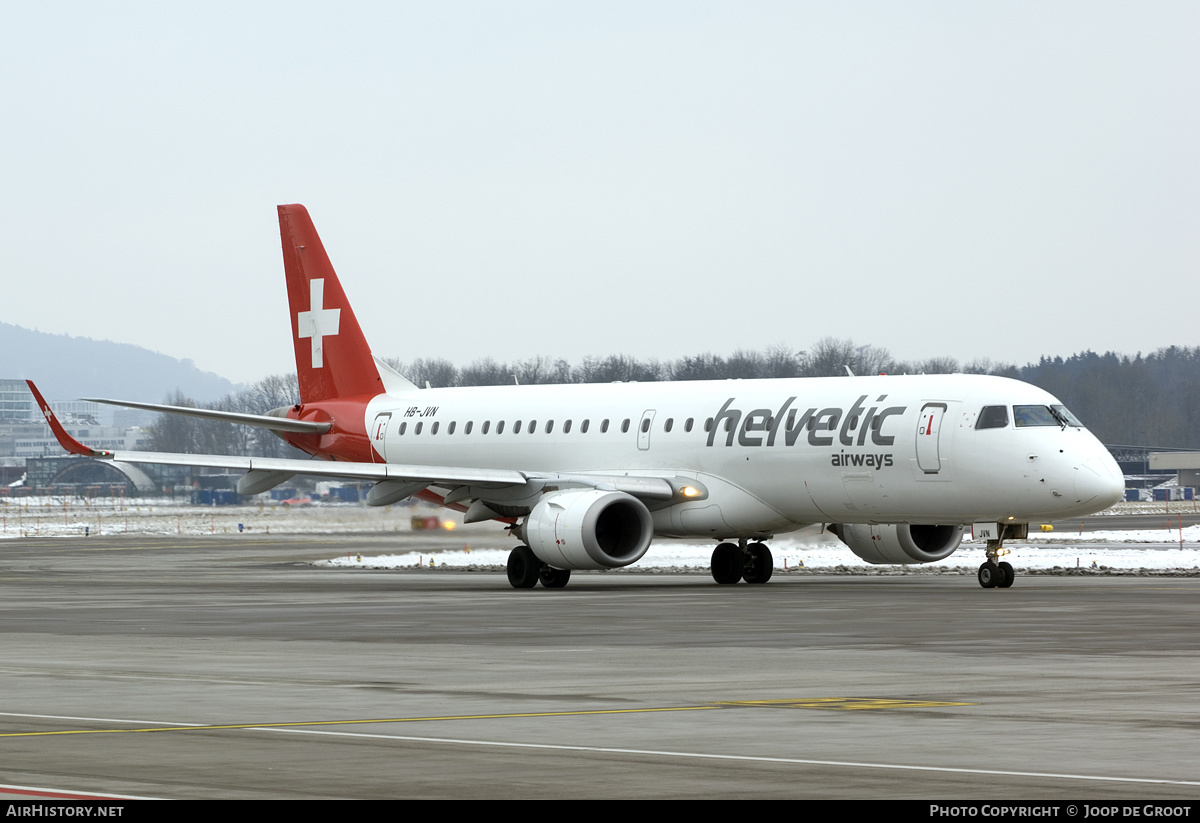 Aircraft Photo of HB-JVN | Embraer 190LR (ERJ-190-100LR) | Helvetic Airways | AirHistory.net #137398