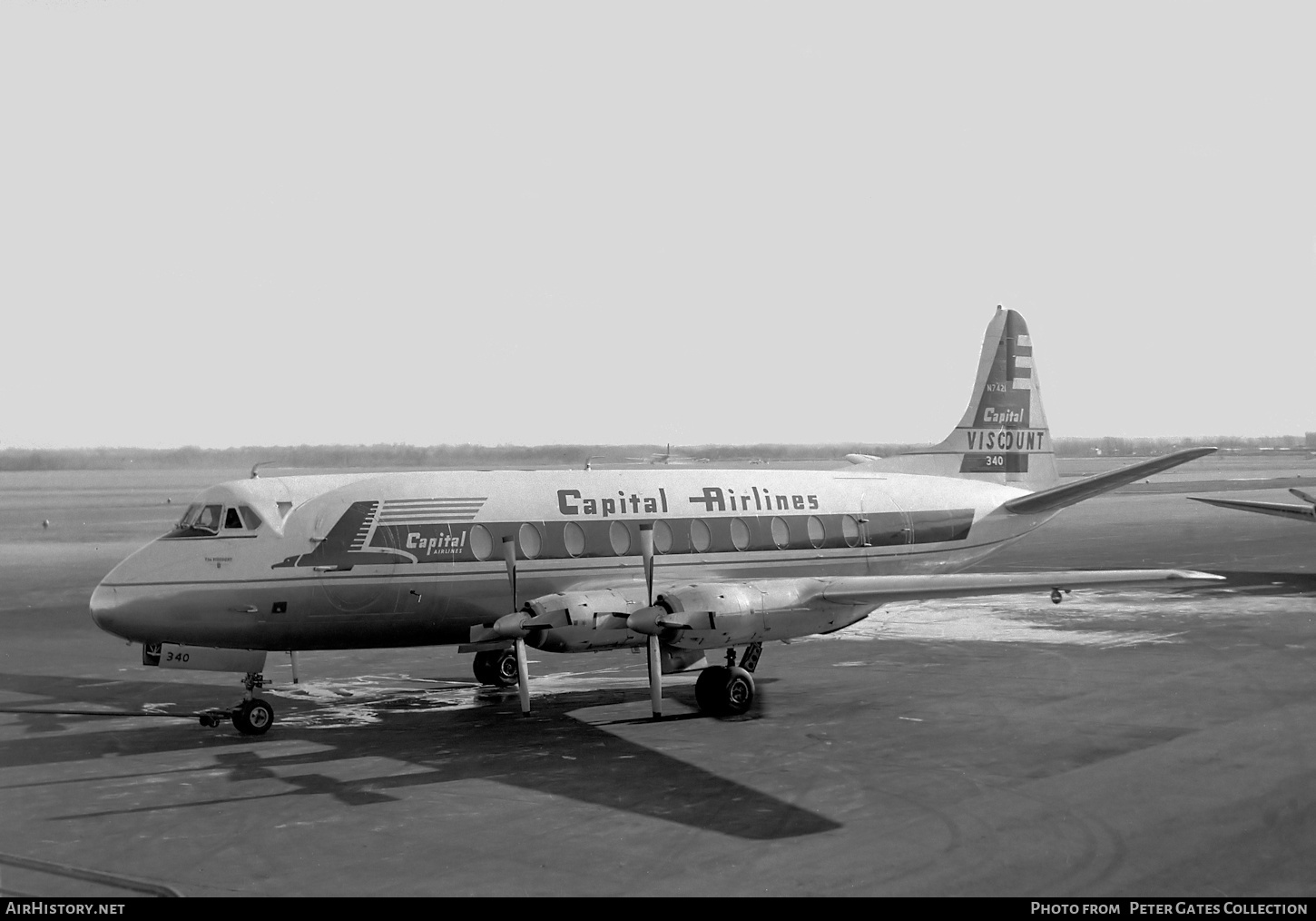Aircraft Photo of N7421 | Vickers 745D Viscount | Capital Airlines | AirHistory.net #137451