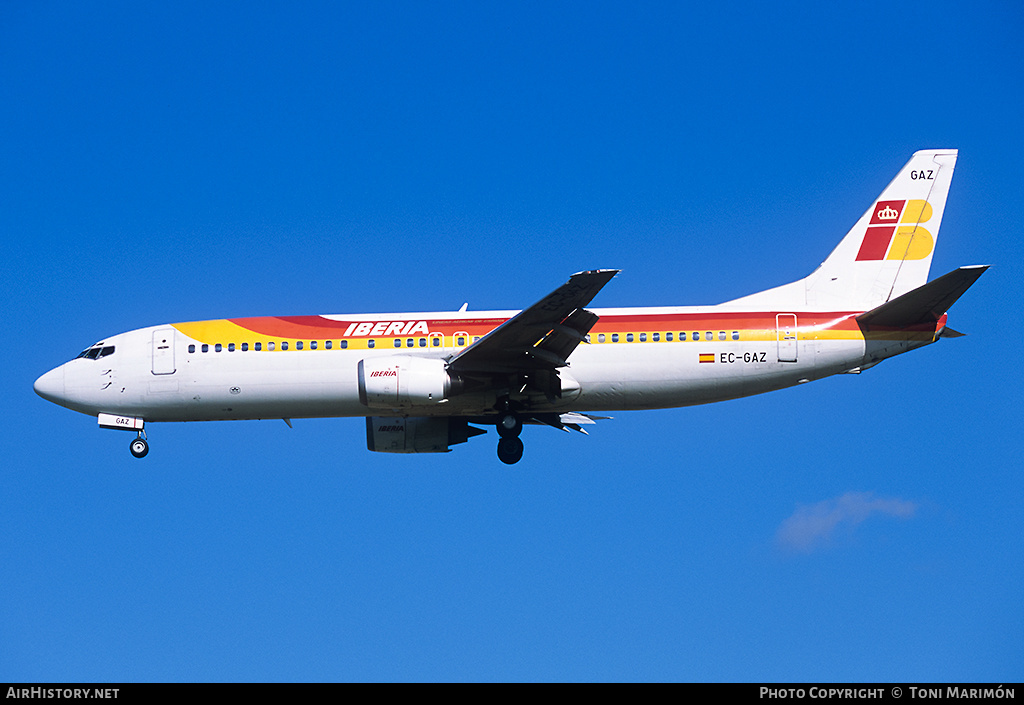 Aircraft Photo of EC-GAZ | Boeing 737-4Y0 | Iberia | AirHistory.net #137633