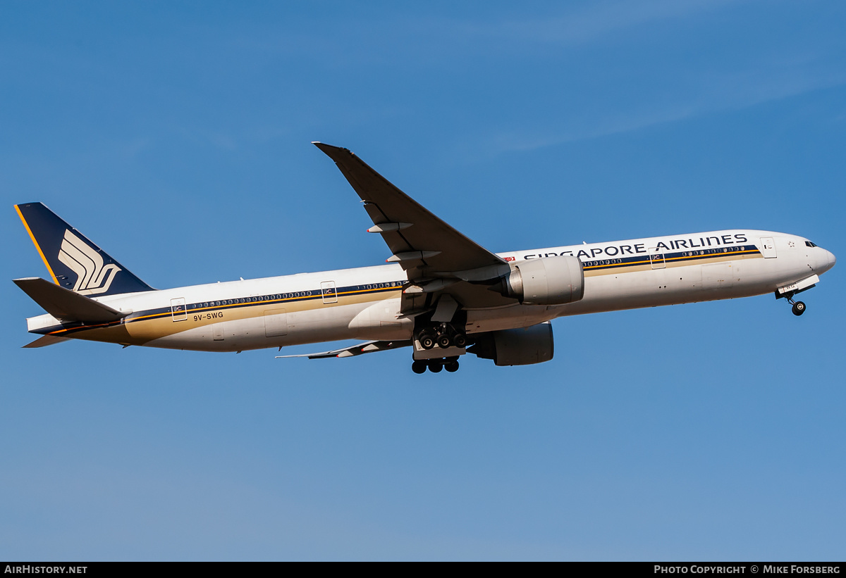 Aircraft Photo of 9V-SWG | Boeing 777-312/ER | Singapore Airlines | AirHistory.net #137651