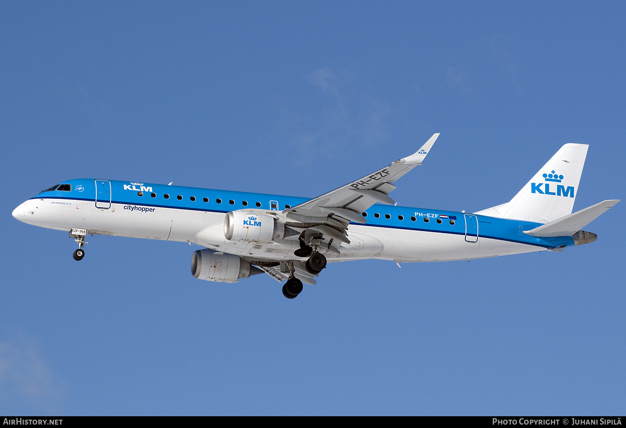 Aircraft Photo of PH-EZF | Embraer 190STD (ERJ-190-100STD) | KLM Cityhopper | AirHistory.net #137785