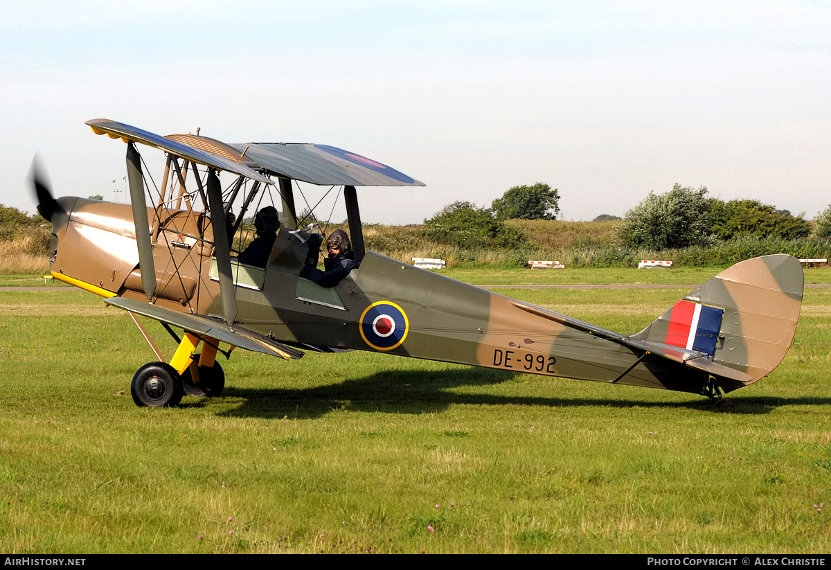 Aircraft Photo of G-AXXV / DE992 | De Havilland D.H. 82A Tiger Moth | UK - Air Force | AirHistory.net #137808