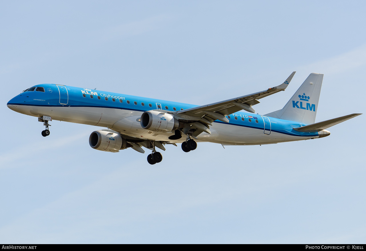 Aircraft Photo of PH-EZD | Embraer 190STD (ERJ-190-100STD) | KLM Cityhopper | AirHistory.net #138198