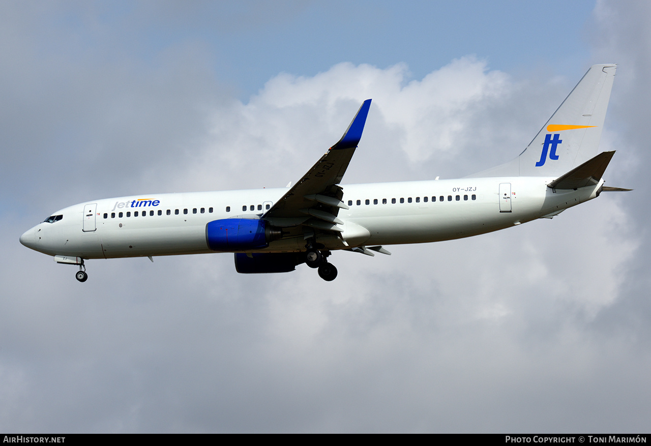 Aircraft Photo of OY-JZJ | Boeing 737-82R | Jettime | AirHistory.net #138524