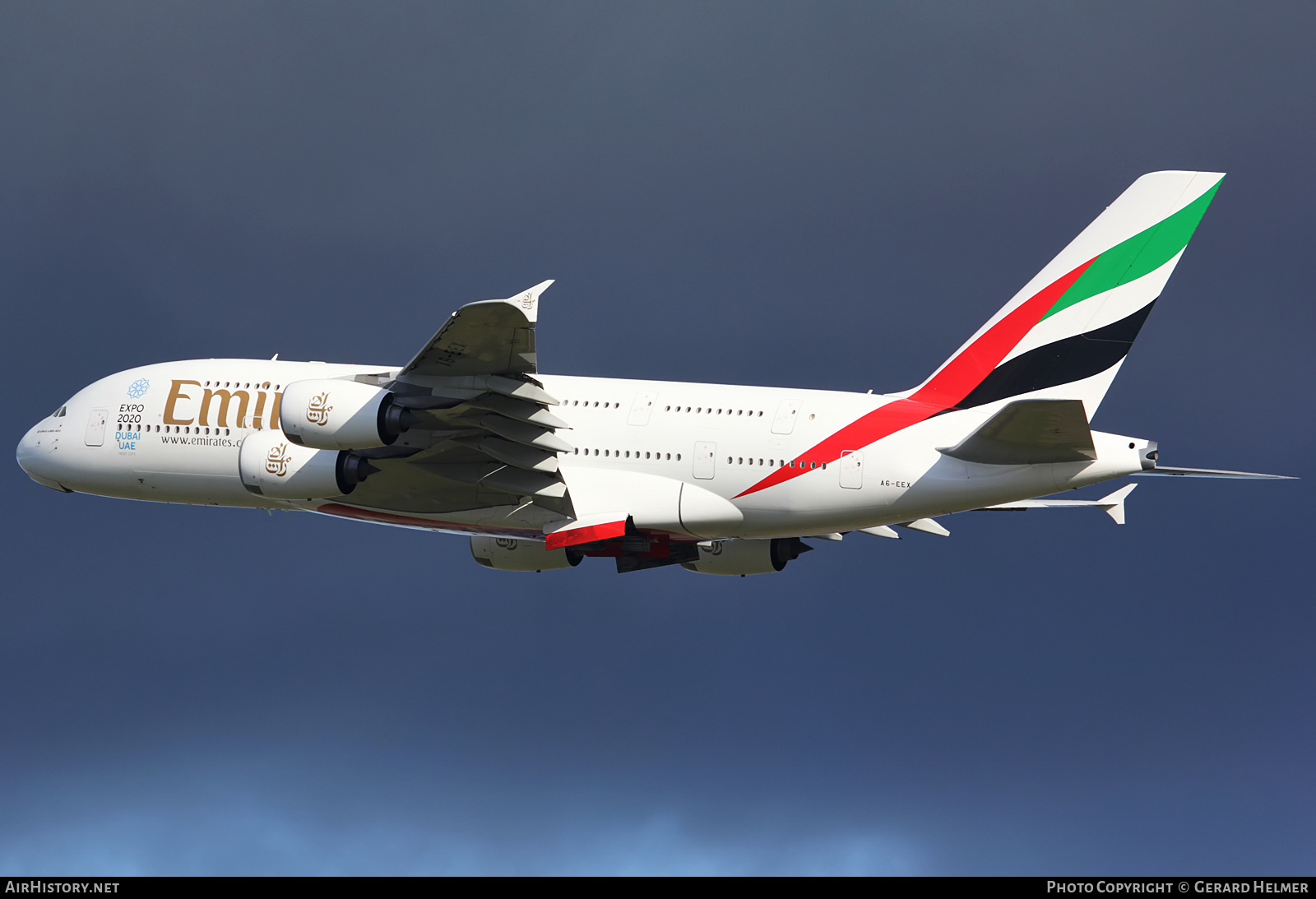 Aircraft Photo of A6-EEX | Airbus A380-861 | Emirates | AirHistory.net #139074