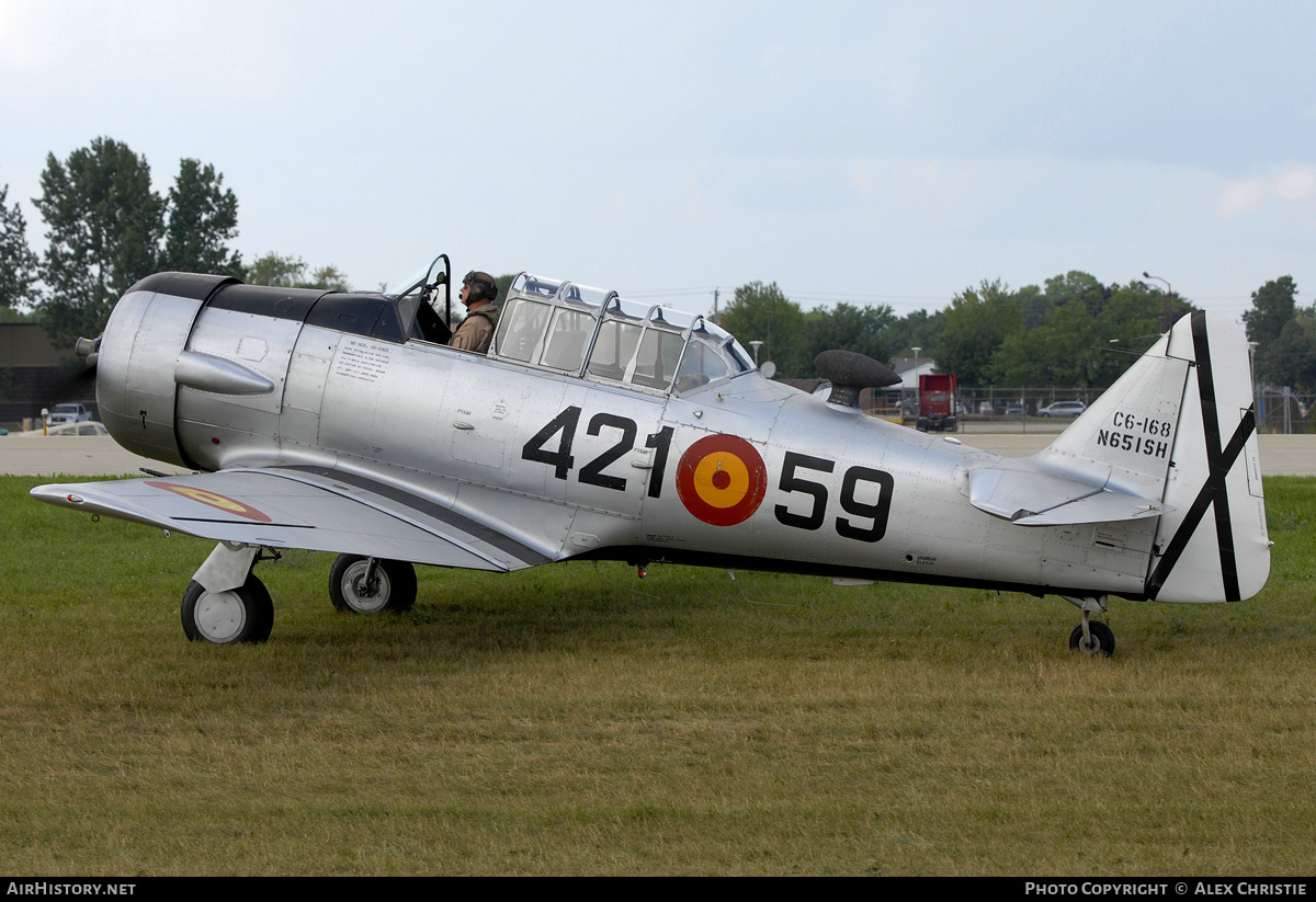 Aircraft Photo of N651SH / C6-168 | North American AT-6D Texan | Spain - Air Force | AirHistory.net #139202