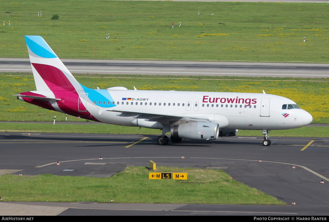 Aircraft Photo of D-AGWY | Airbus A319-132 | Eurowings | AirHistory.net #139295
