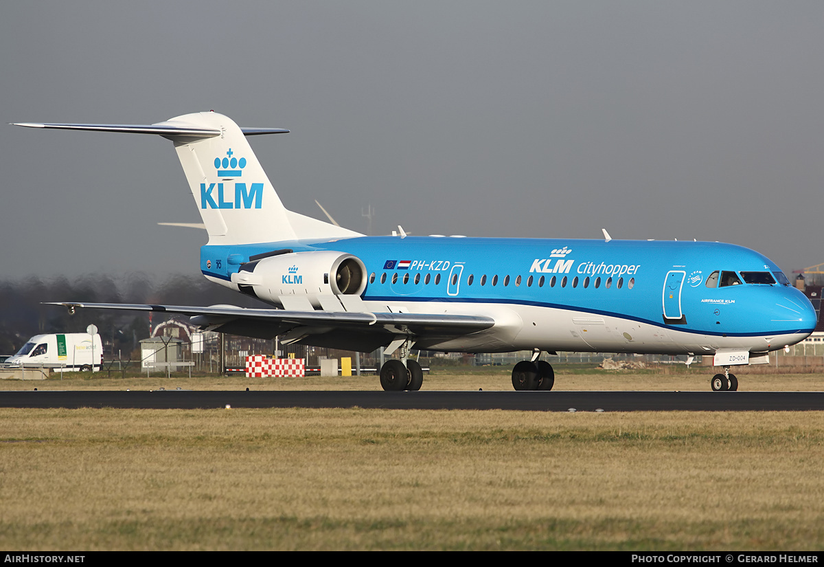 Aircraft Photo of PH-KZD | Fokker 70 (F28-0070) | KLM Cityhopper | AirHistory.net #139887