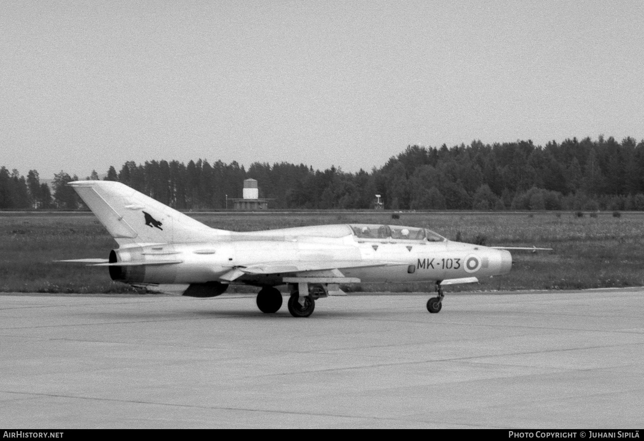 Aircraft Photo of MK-103 | Mikoyan-Gurevich MiG-21U | Finland - Air Force | AirHistory.net #139944