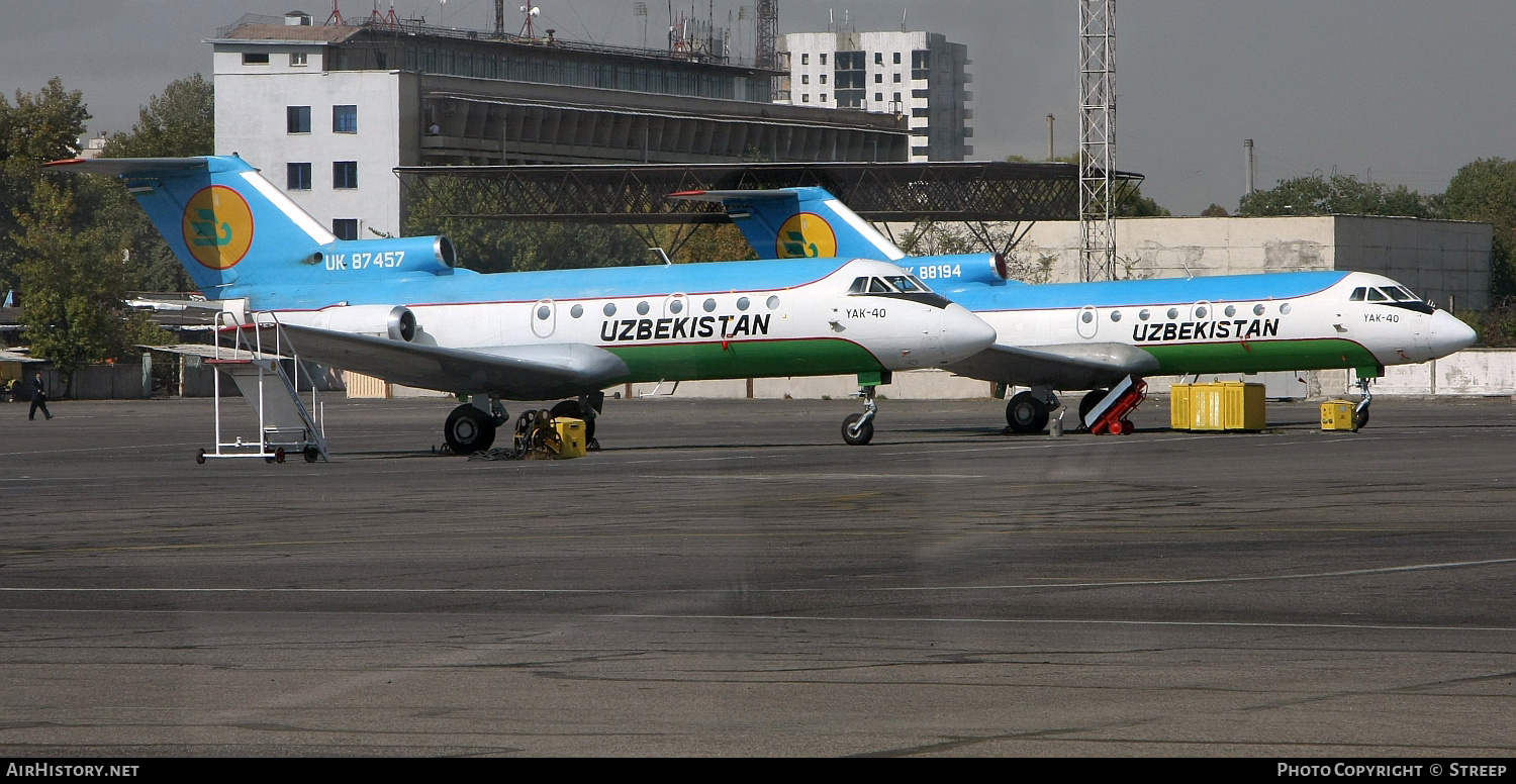 Aircraft Photo of UK-87457 | Yakovlev Yak-40 | Uzbekistan Airways | AirHistory.net #139974