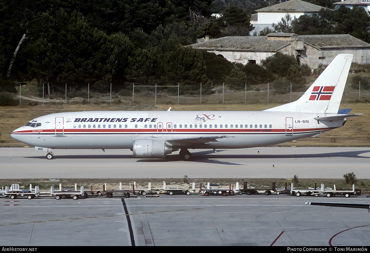 Aircraft Photo of LN-BRI | Boeing 737-405 | Braathens SAFE | AirHistory.net #140497