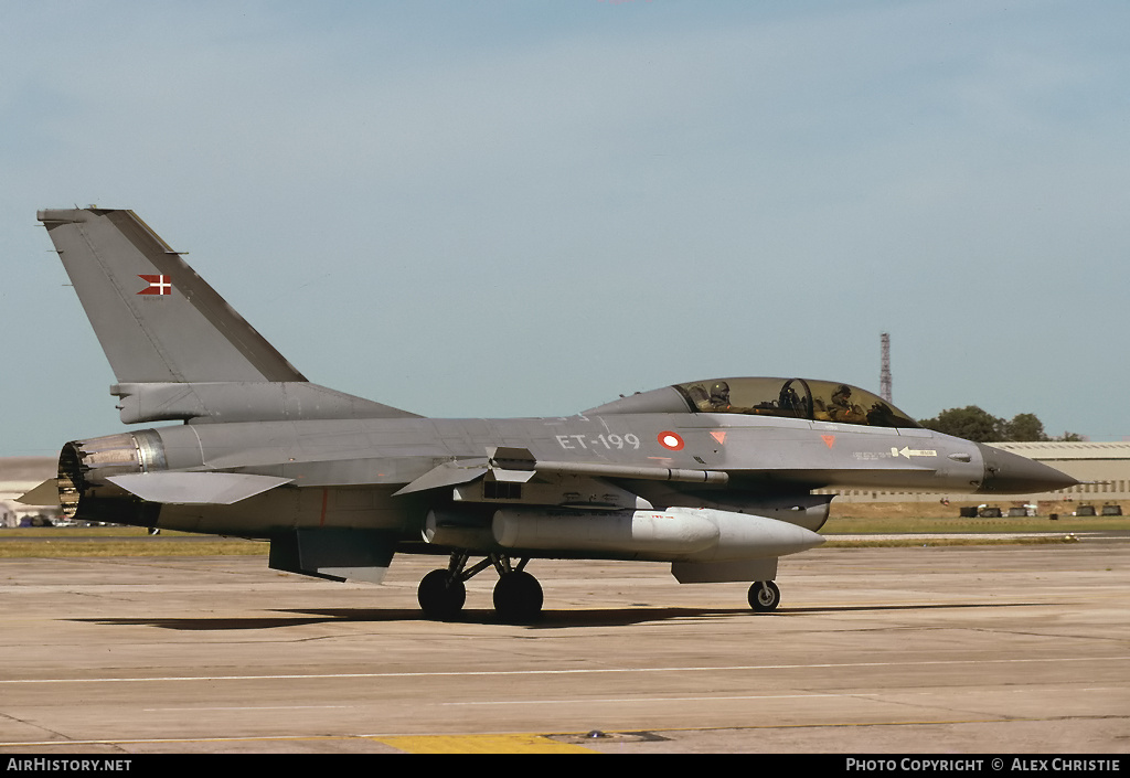 Aircraft Photo of ET-199 | General Dynamics F-16B Fighting Falcon | Denmark - Air Force | AirHistory.net #140923