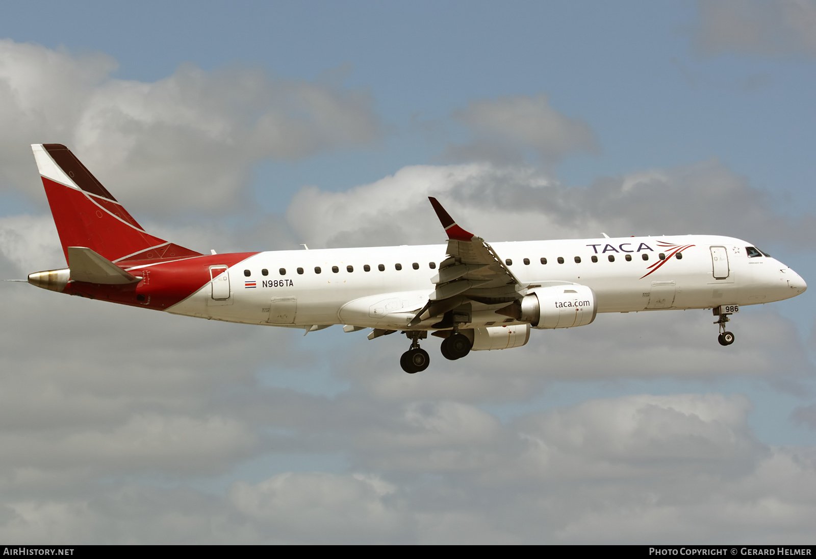 Aircraft Photo of N986TA | Embraer 190AR (ERJ-190-100IGW) | TACA - Transportes Aéreos Centro Americanos | AirHistory.net #141083