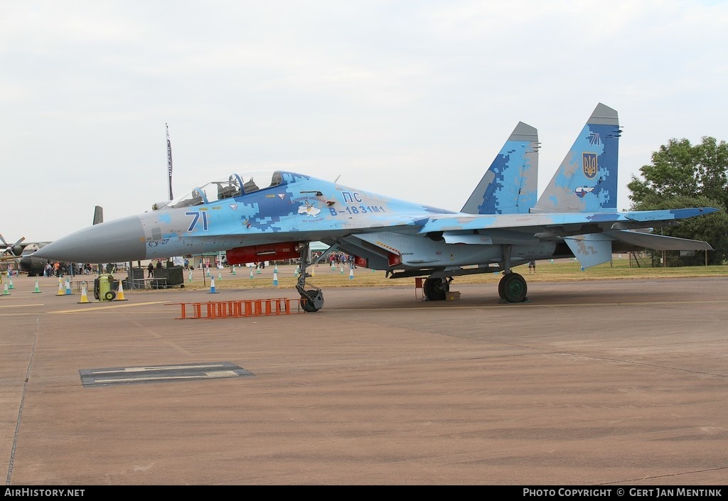 Aircraft Photo of 71 blue | Sukhoi Su-27UBM1 | Ukraine - Air Force | AirHistory.net #141129