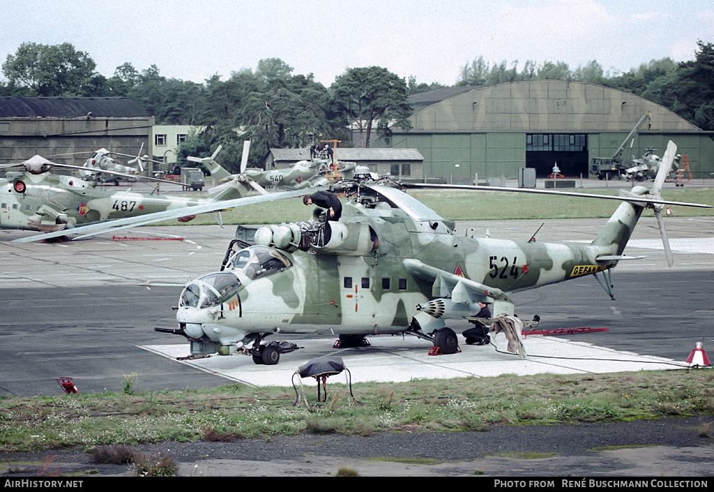 Aircraft Photo of 524 | Mil Mi-24D | East Germany - Air Force | AirHistory.net #142420