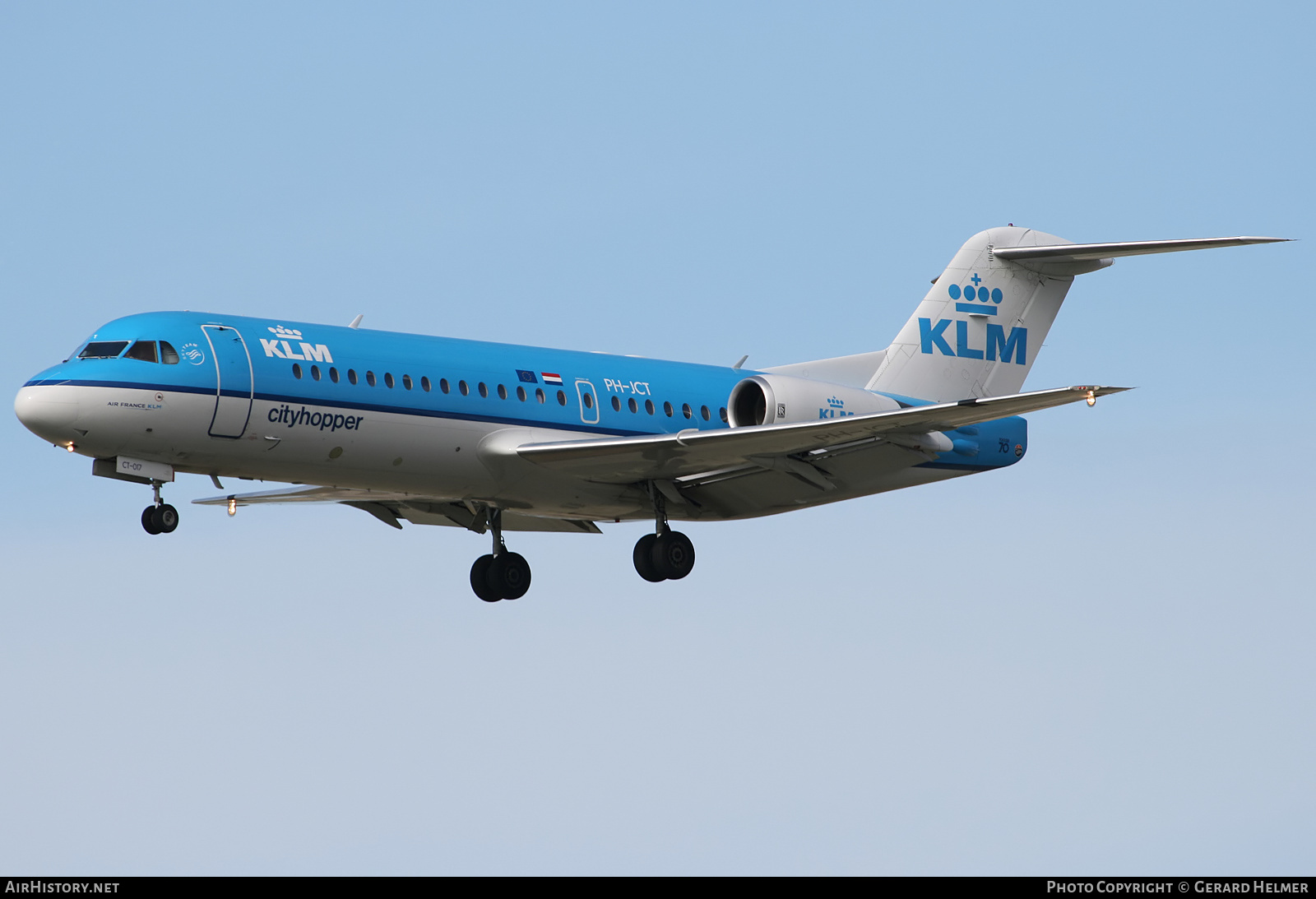 Aircraft Photo of PH-JCT | Fokker 70 (F28-0070) | KLM Cityhopper | AirHistory.net #142784