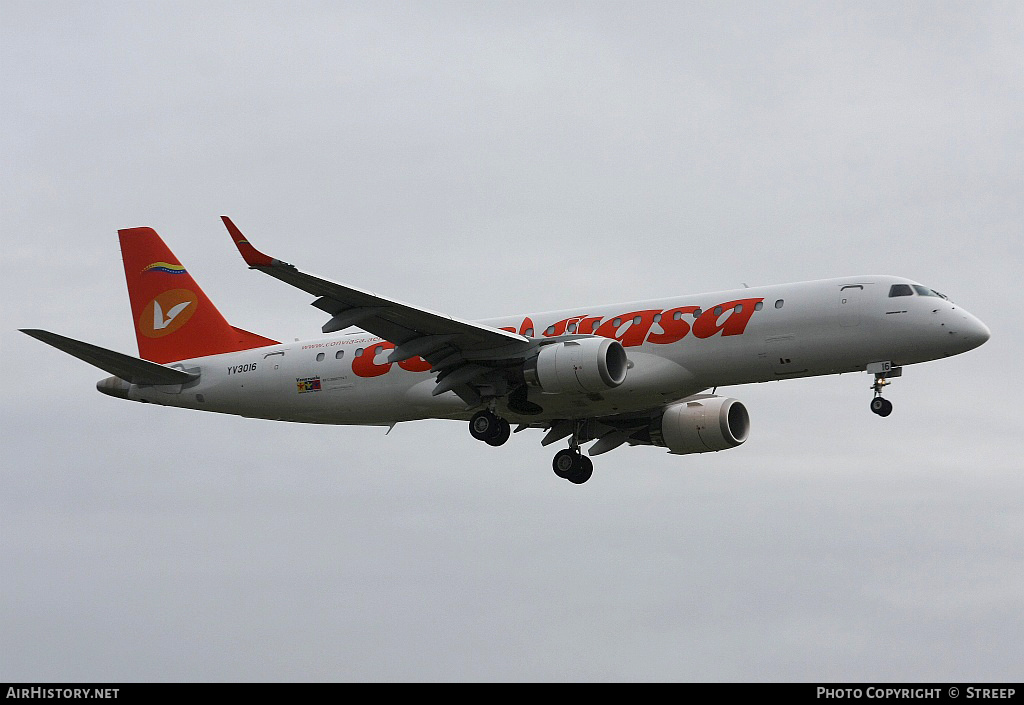 Aircraft Photo of YV3016 | Embraer 190AR (ERJ-190-100IGW) | Conviasa | AirHistory.net #142798