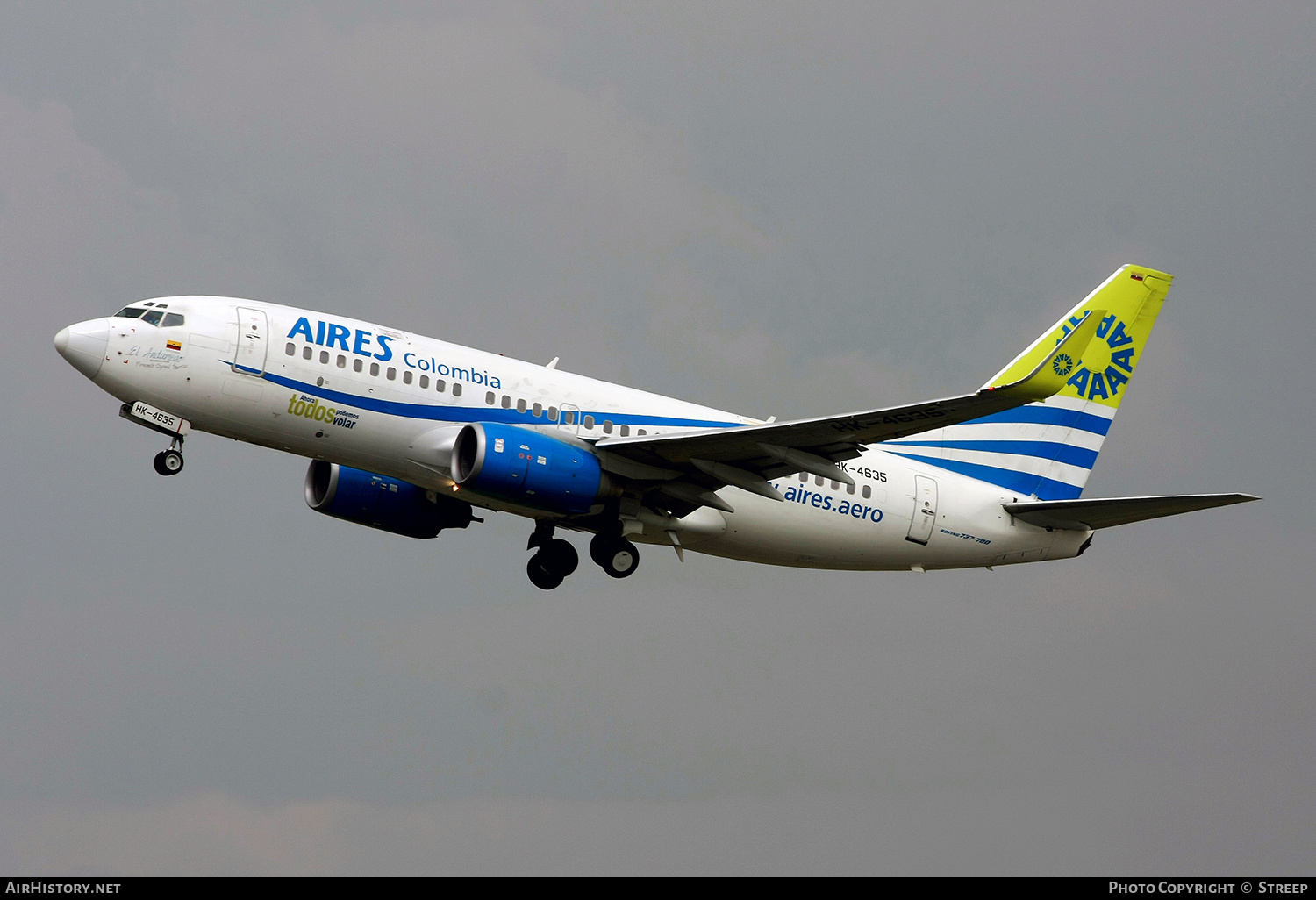 Aircraft Photo of HK-4635 | Boeing 737-73V | AIRES - Aerovías de Integración Regional | AirHistory.net #142998