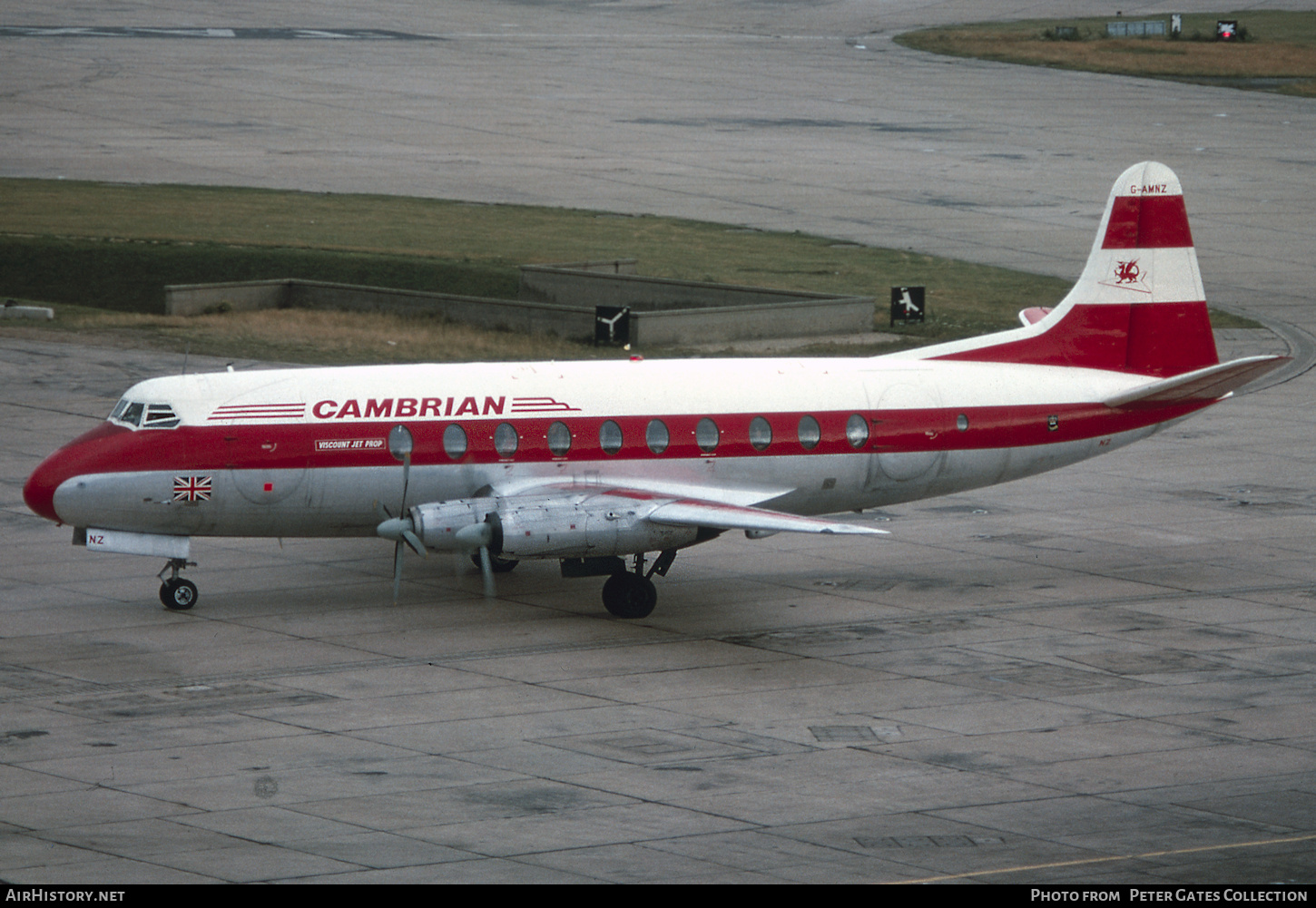 Aircraft Photo of G-AMNZ | Vickers 701 Viscount | Cambrian Airways | AirHistory.net #143281