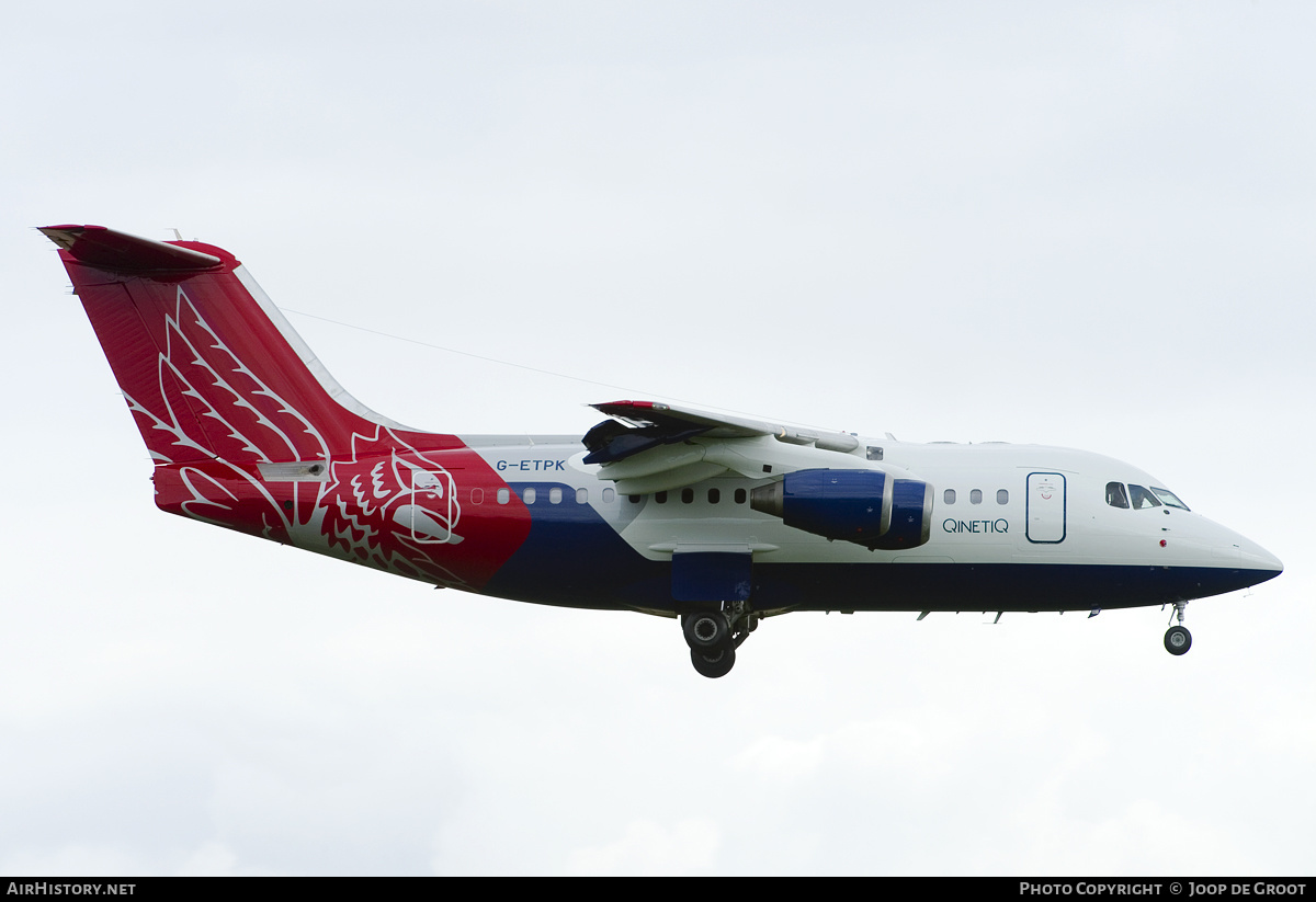 Aircraft Photo of G-ETPK | British Aerospace Avro 146-RJ70 | QinetiQ | AirHistory.net #143346