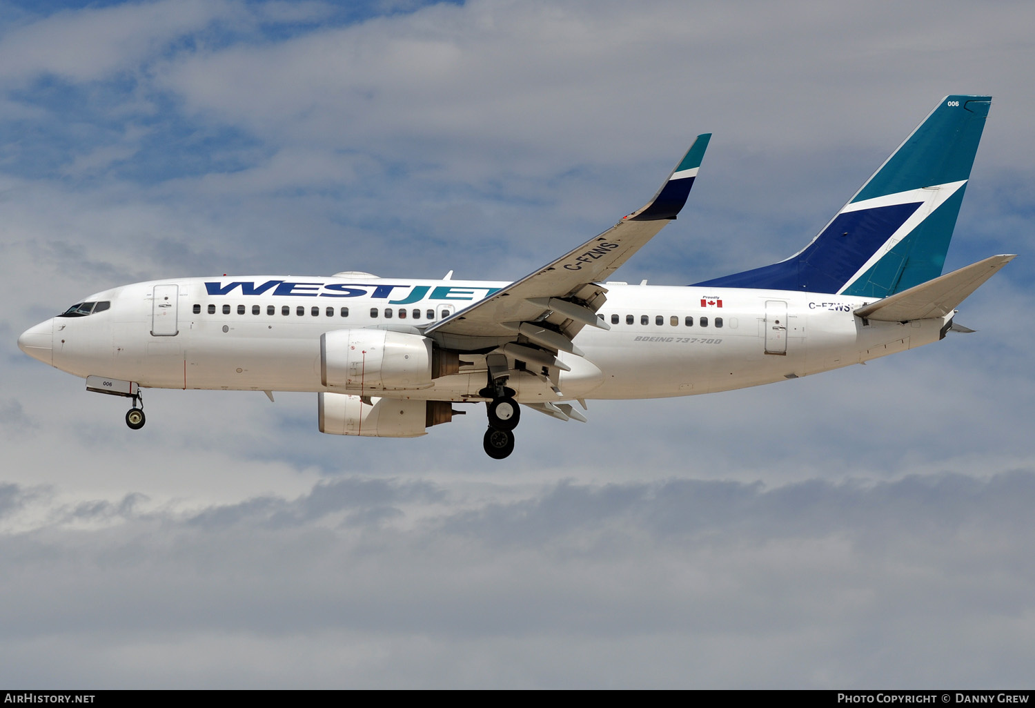 Aircraft Photo of C-FZWS | Boeing 737-76N | WestJet | AirHistory.net #144554