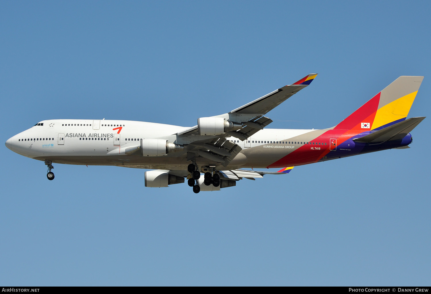 Aircraft Photo of HL7418 | Boeing 747-48E | Asiana Airlines | AirHistory.net #144605