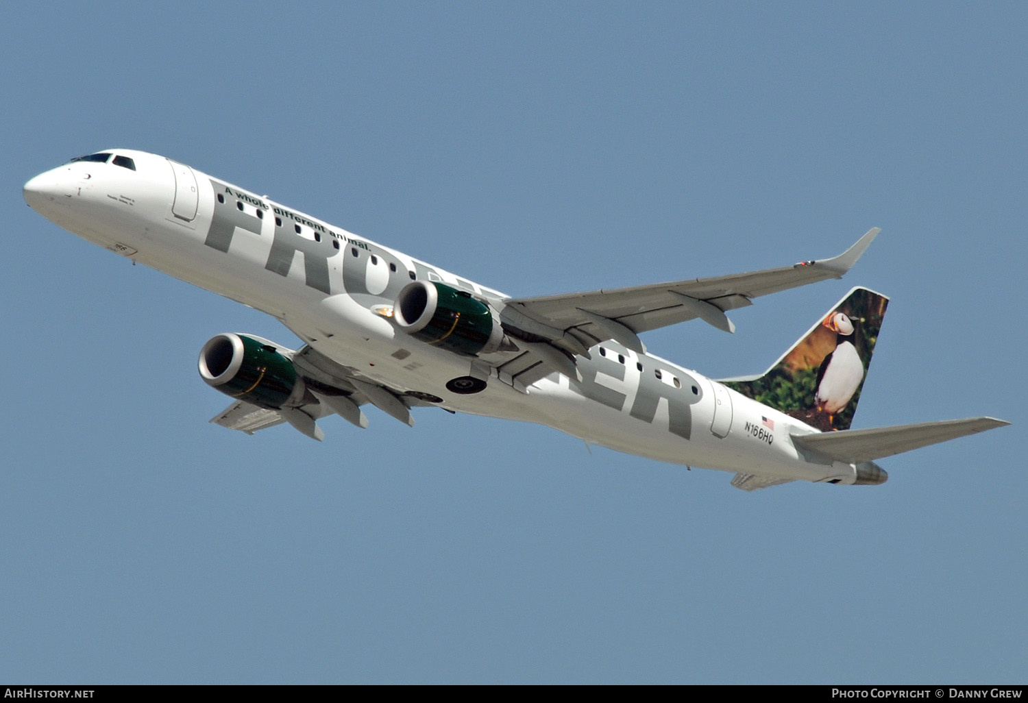 Aircraft Photo of N166HQ | Embraer 190AR (ERJ-190-100IGW) | Frontier Airlines | AirHistory.net #145249
