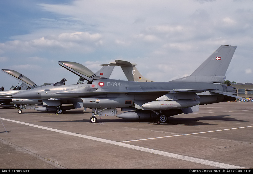 Aircraft Photo of E-194 | General Dynamics F-16A Fighting Falcon | Denmark - Air Force | AirHistory.net #145321