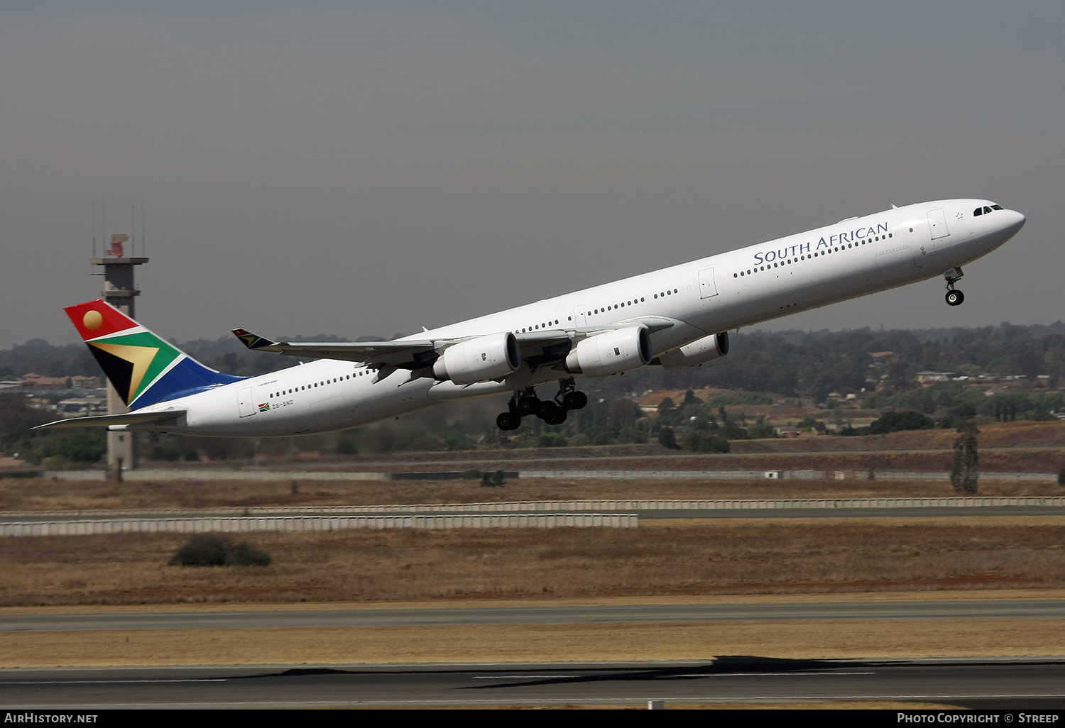 Aircraft Photo of ZS-SND | Airbus A340-642 | South African Airways | AirHistory.net #146265