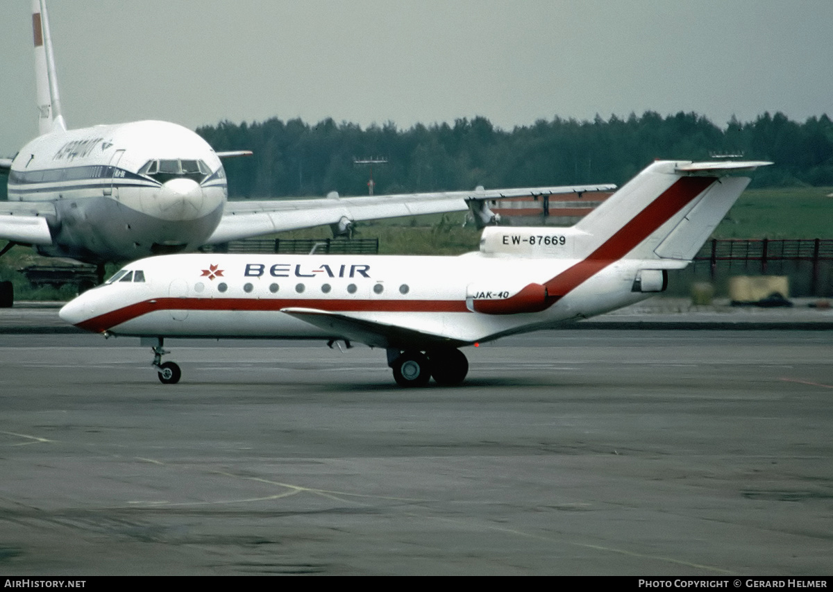 Aircraft Photo of EW-87669 | Yakovlev Yak-40 | Bel-Air | AirHistory.net #146395