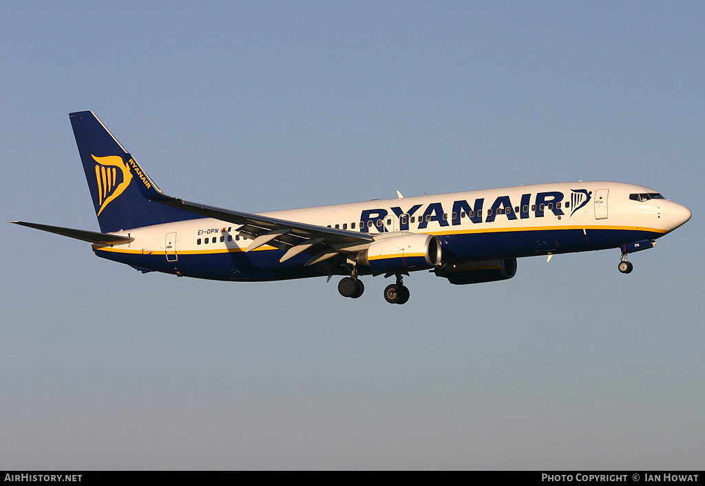 Aircraft Photo of EI-DPN | Boeing 737-8AS | Ryanair | AirHistory.net #146646