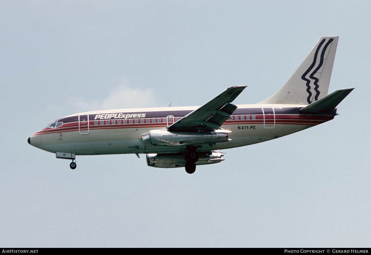 Aircraft Photo of N411PE | Boeing 737-130 | PeoplExpress | AirHistory.net #147180