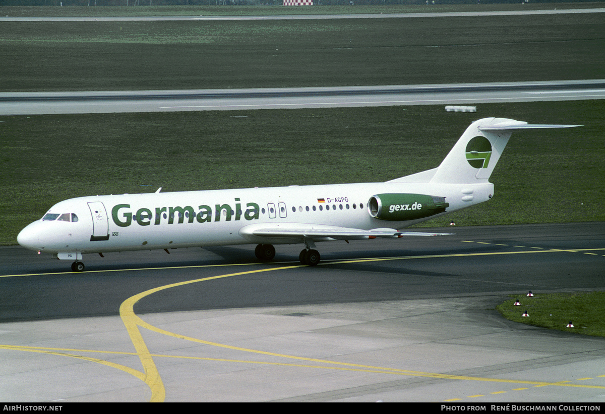 Aircraft Photo of D-AGPG | Fokker 100 (F28-0100) | Germania | AirHistory.net #147226