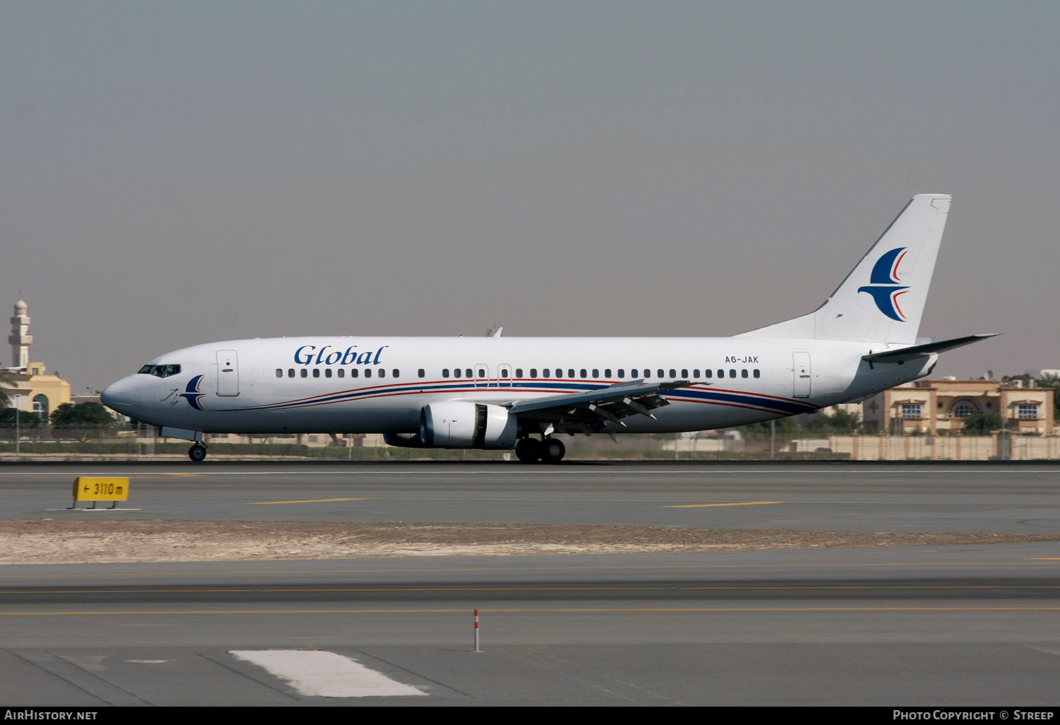 Aircraft Photo of A6-JAK | Boeing 737-406 | Global Jet | AirHistory.net #147341