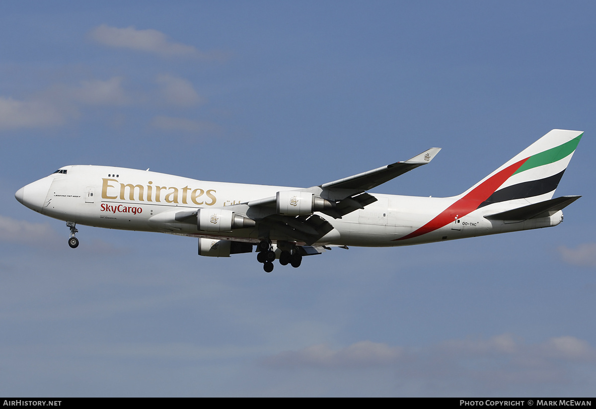 Aircraft Photo of OO-THC | Boeing 747-4HAF/ER/SCD | Emirates SkyCargo | AirHistory.net #148194