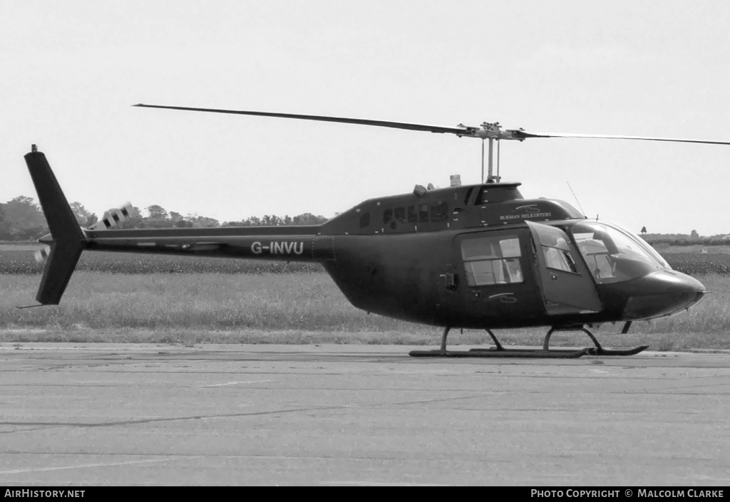 Aircraft Photo of G-INVU | Bell 206B JetRanger II | Burman Helicopters | AirHistory.net #148277