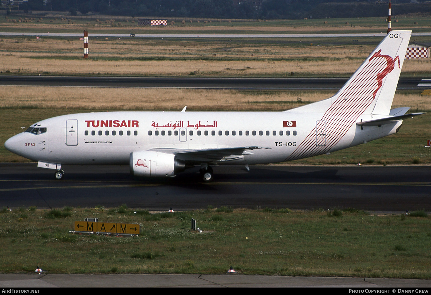 Aircraft Photo of TS-IOG | Boeing 737-5H3 | Tunisair | AirHistory.net #148443