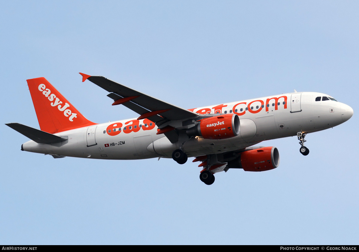 Aircraft Photo of HB-JZM | Airbus A319-111 | EasyJet | AirHistory.net #148946