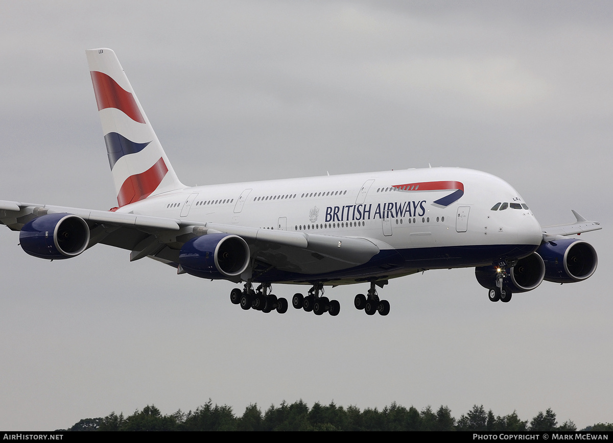 Aircraft Photo of G-XLEA | Airbus A380-841 | British Airways | AirHistory.net #149272