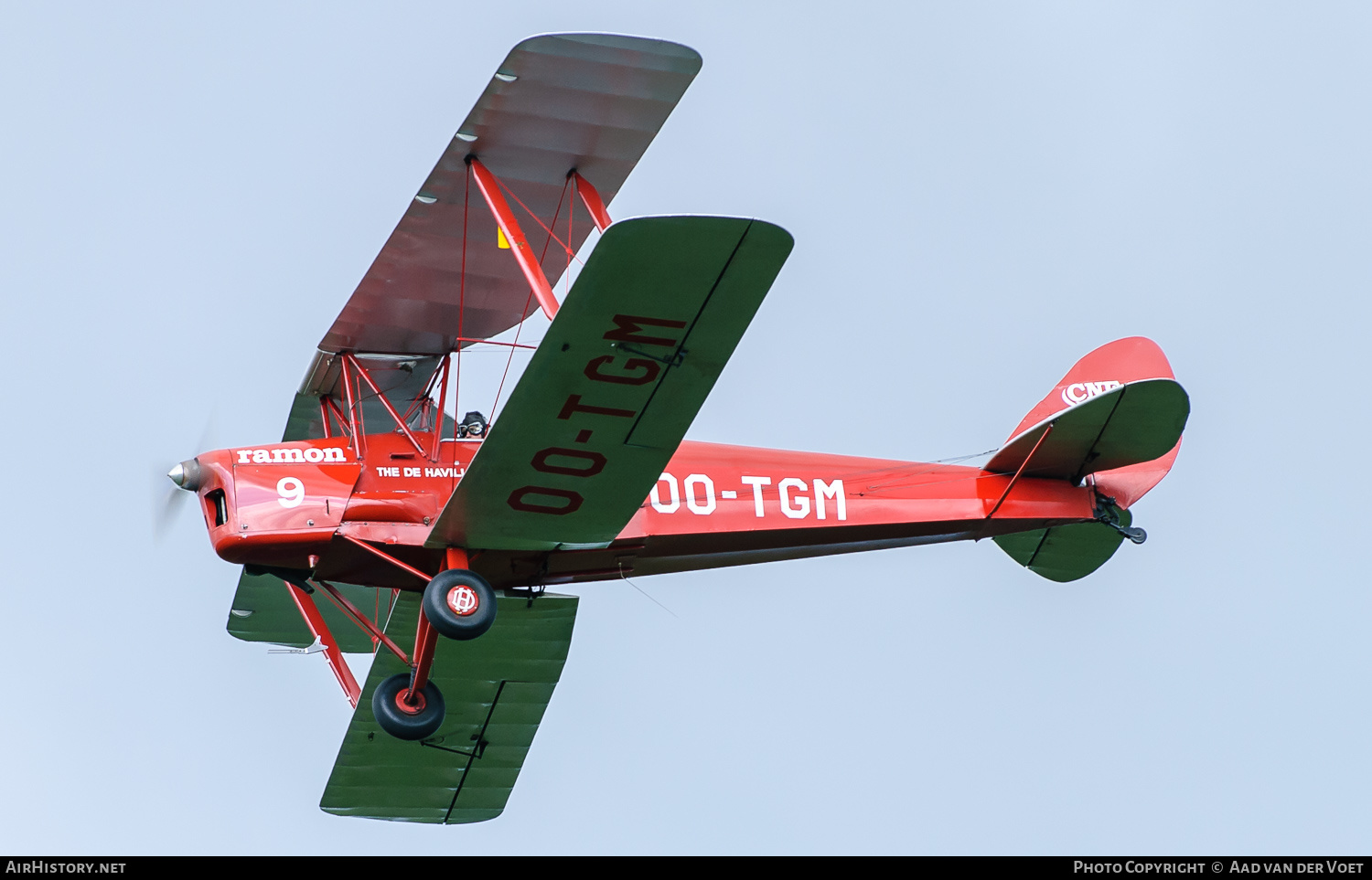 Aircraft Photo of OO-TGM | De Havilland D.H. 82A Tiger Moth II | CNE Air | The de Havilland School of Flying | AirHistory.net #149325