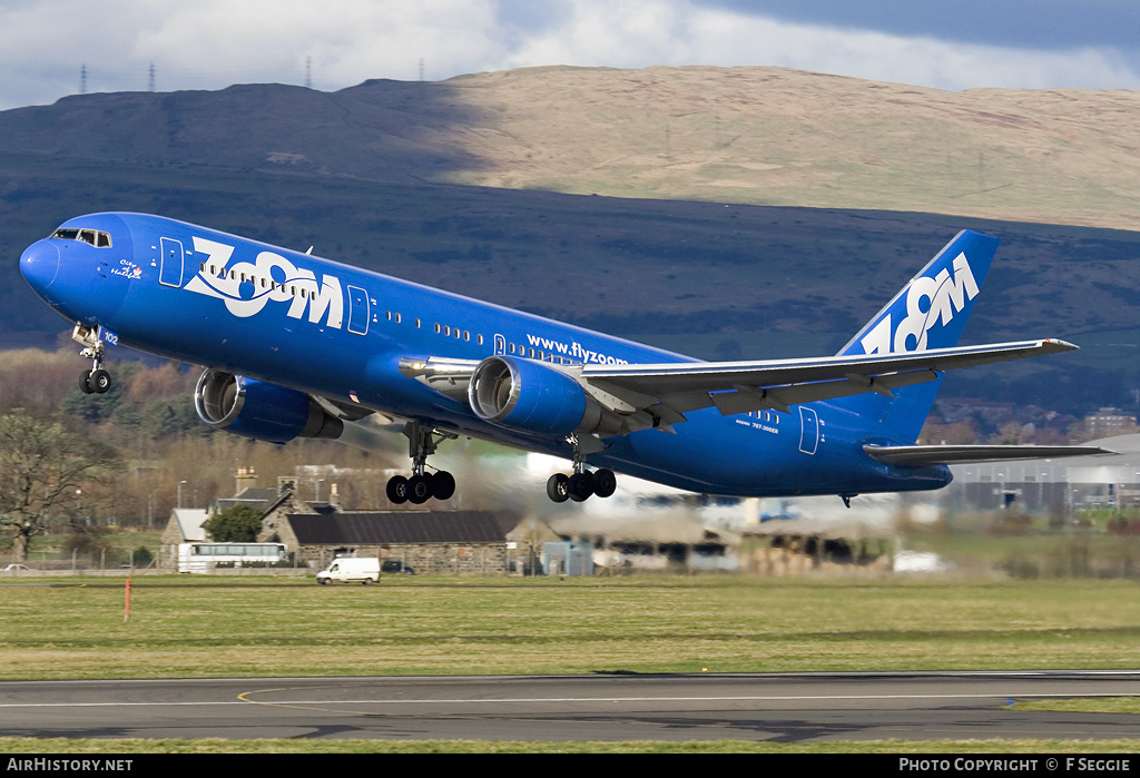 Aircraft Photo of C-GZUM | Boeing 767-328/ER | Zoom Airlines | AirHistory.net #149473