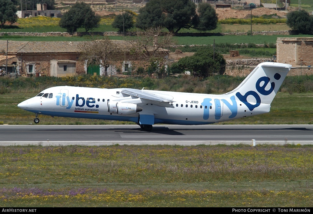 Aircraft Photo of G-JEBD | British Aerospace BAe-146-300 | Flybe - British European | AirHistory.net #149597