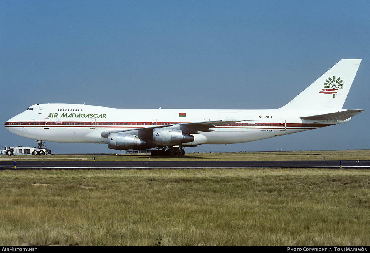 Aircraft Photo of 5R-MFT | Boeing 747-2B2BM | Air Madagascar | AirHistory.net #149640