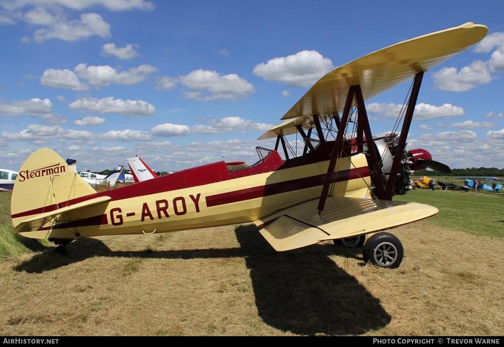 Aircraft Photo of G-AROY | Boeing PT-17/R985 Kaydet (A75N1) | AirHistory.net #149641