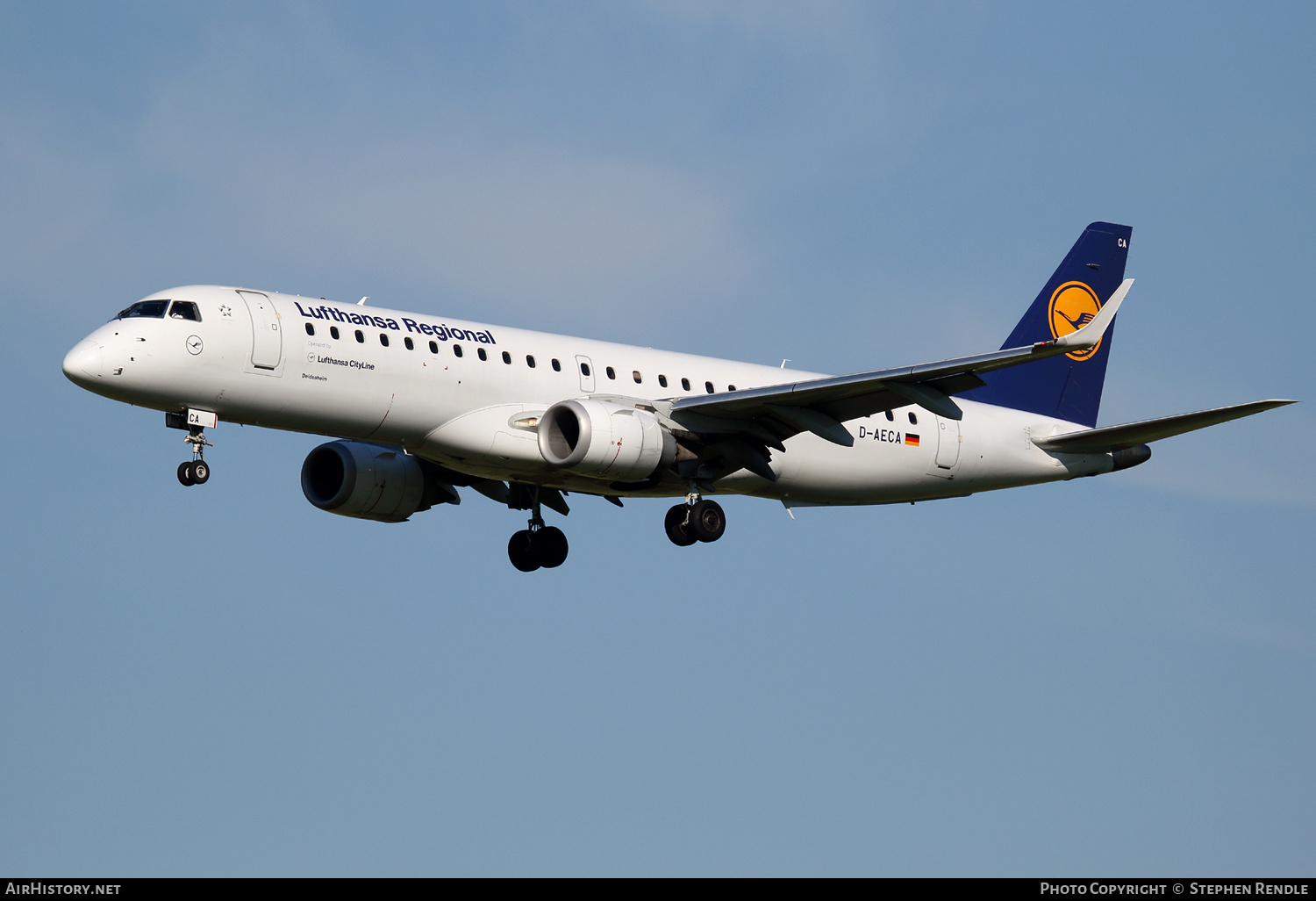 Aircraft Photo of D-AECA | Embraer 190LR (ERJ-190-100LR) | Lufthansa Regional | AirHistory.net #149804