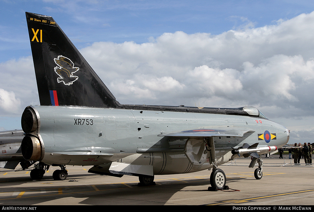 Aircraft Photo of XR753 | English Electric Lightning F6 | UK - Air Force | AirHistory.net #150279