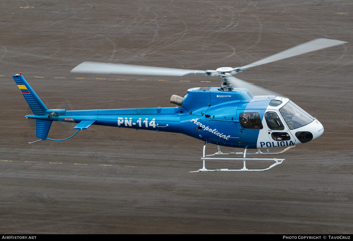 Aircraft Photo of PN-114 | Eurocopter AS-350B-2 Ecureuil | Ecuador - Police | AirHistory.net #150423
