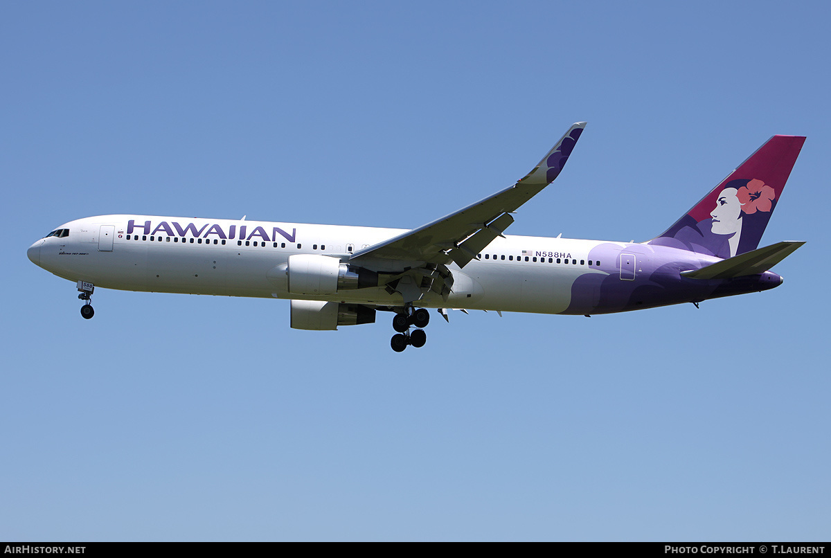 Aircraft Photo of N588HA | Boeing 767-3CB/ER | Hawaiian Airlines | AirHistory.net #150519